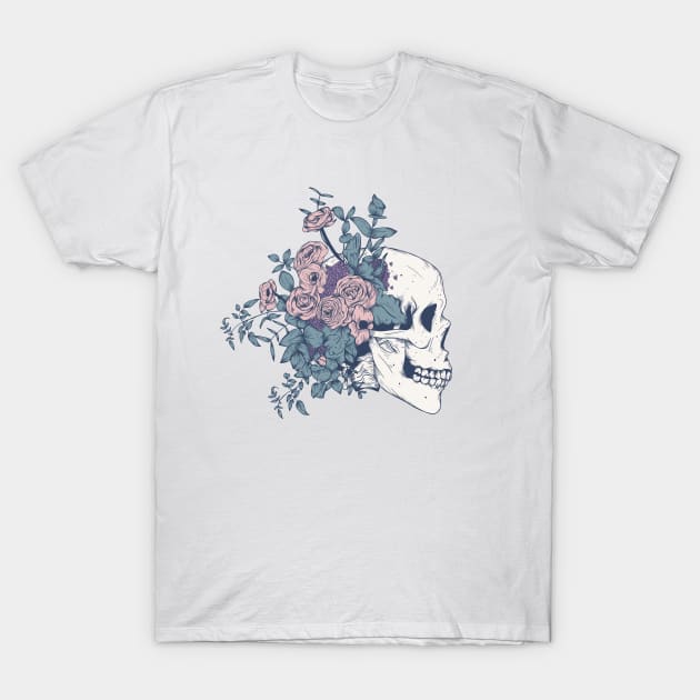 Floral Skull beauty T-Shirt by Jess Adams